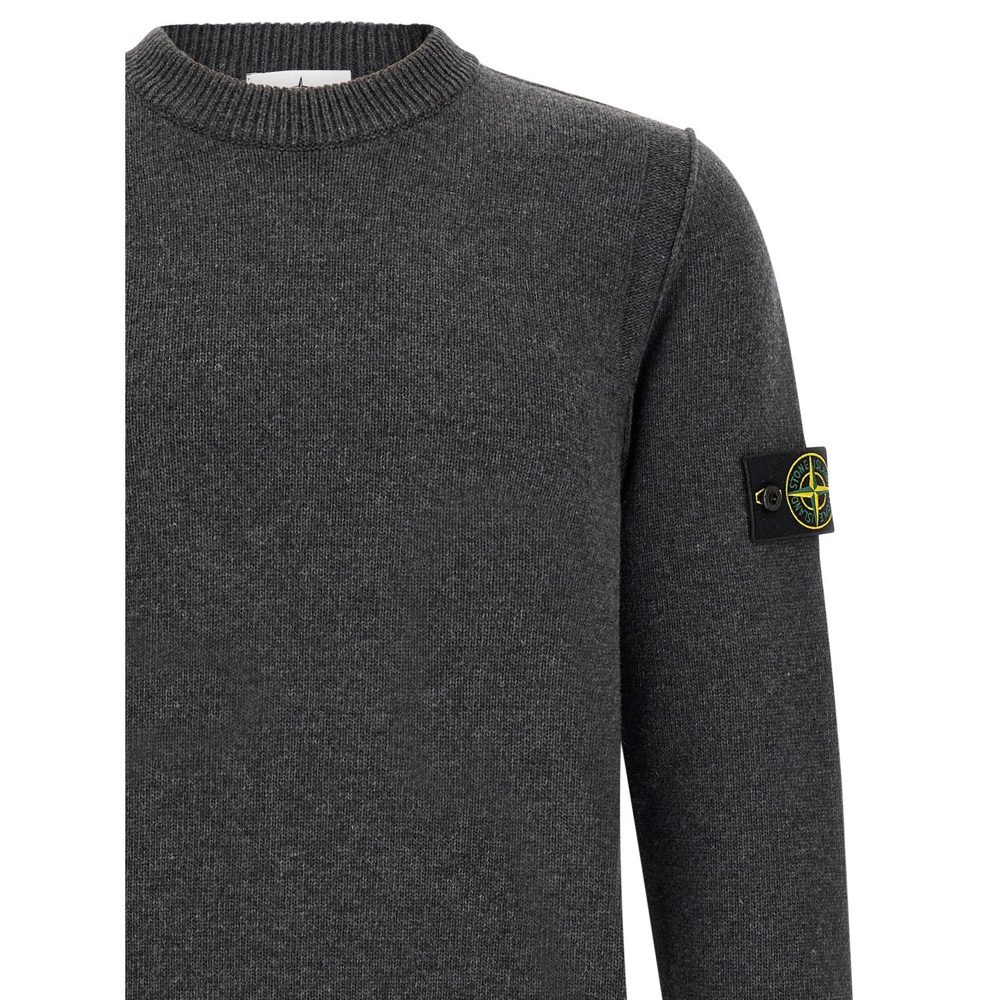 Stone Island Gray Virgin Wool Cardigan
