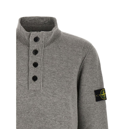 Stone Island Gray Virgin Wool Cardigan