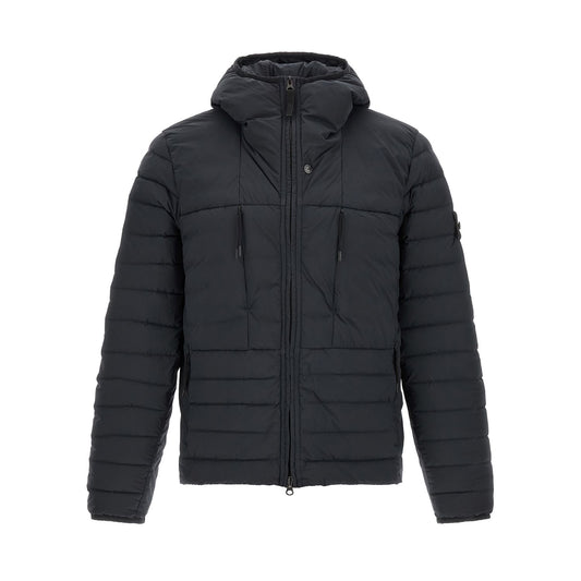 Stone Island Blue Polyamide Full-Length Jacket