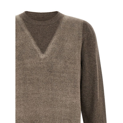 Maison Margiela Brown Virgin Wool Cardigan