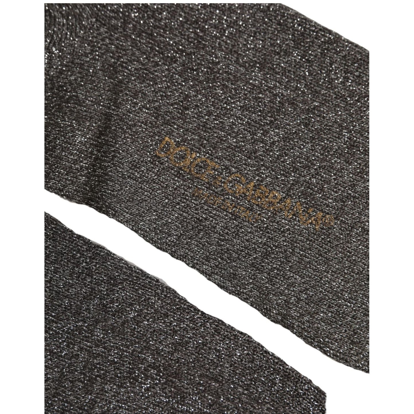 Dolce & Gabbana Dark Gray Viscose Logo Mid Calf Accessory Socks