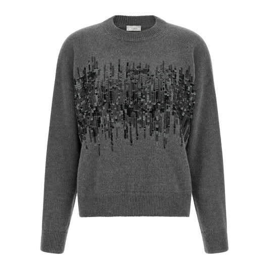 Peserico Gray Wool Cardigan