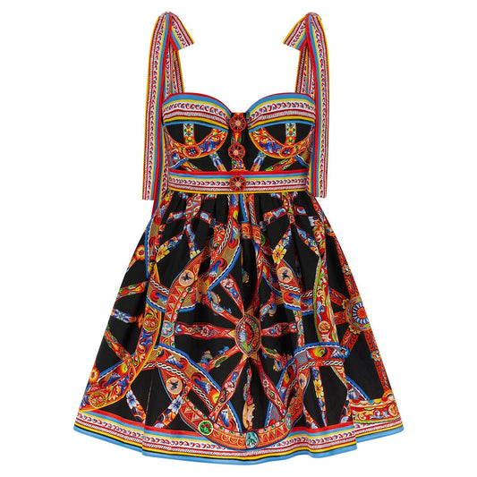 Dolce & Gabbana Multicolor Cotton Short Dress
