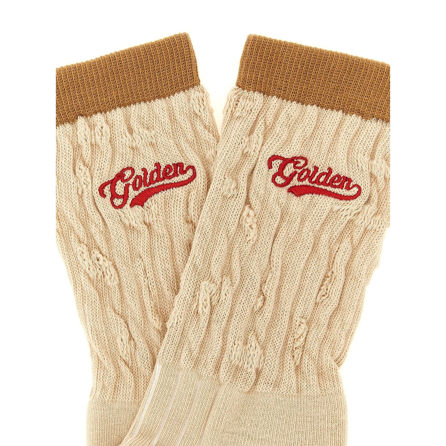 Golden Goose Beige Cotton Socks