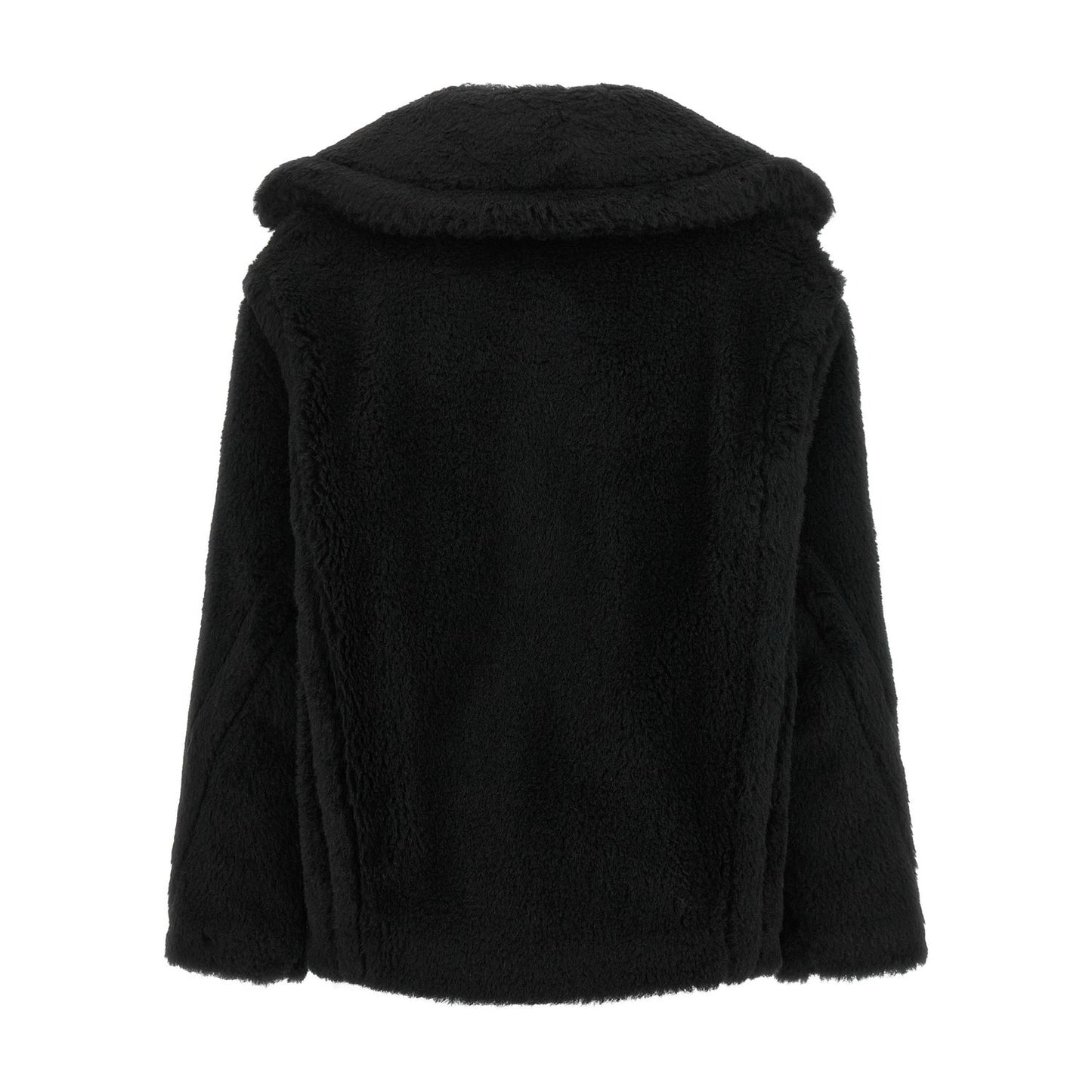 Max Mara Black Alpaca Leather Coat