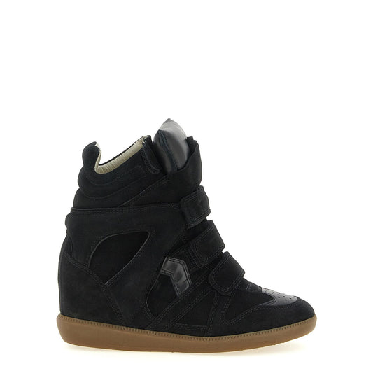 Isabel Marant Black Cowhide High Top Sneakers