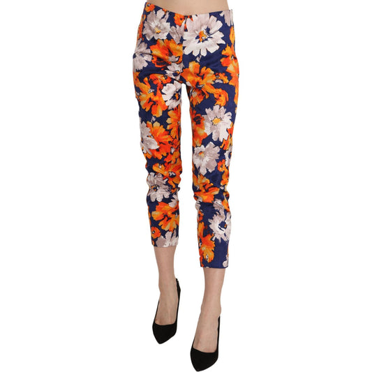 LANACAPRINA Floral Print Skinny Mid-Waist Pants LANACAPRINA