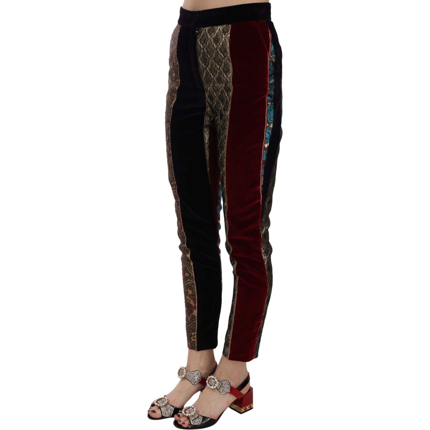 Dolce & Gabbana Elegant Multicolor Jacquard Cropped Pants Dolce & Gabbana