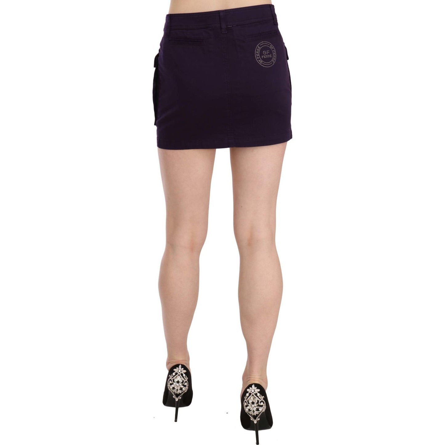 GF Ferre Elegant Purple High-Waist A-Line Mini Skirt GF Ferre