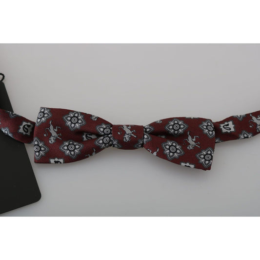 Dolce & Gabbana Elegant Bordeaux Silk Bow Tie Bow Tie Dolce & Gabbana