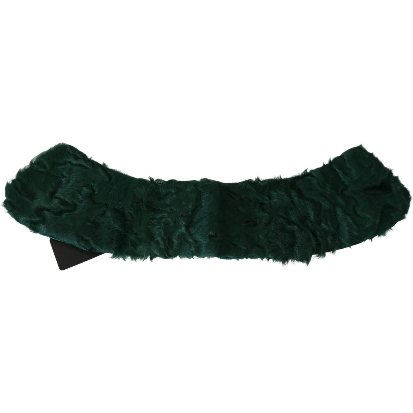 Dolce & Gabbana Green Fur Shoulder Collar Wrap Lambskin Scarf