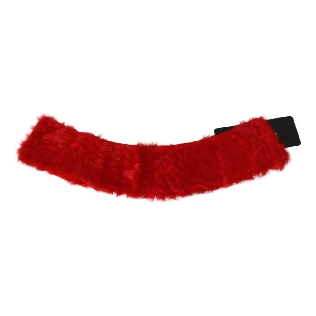 Dolce & Gabbana Elegant Red Lambskin Scarf Dolce & Gabbana