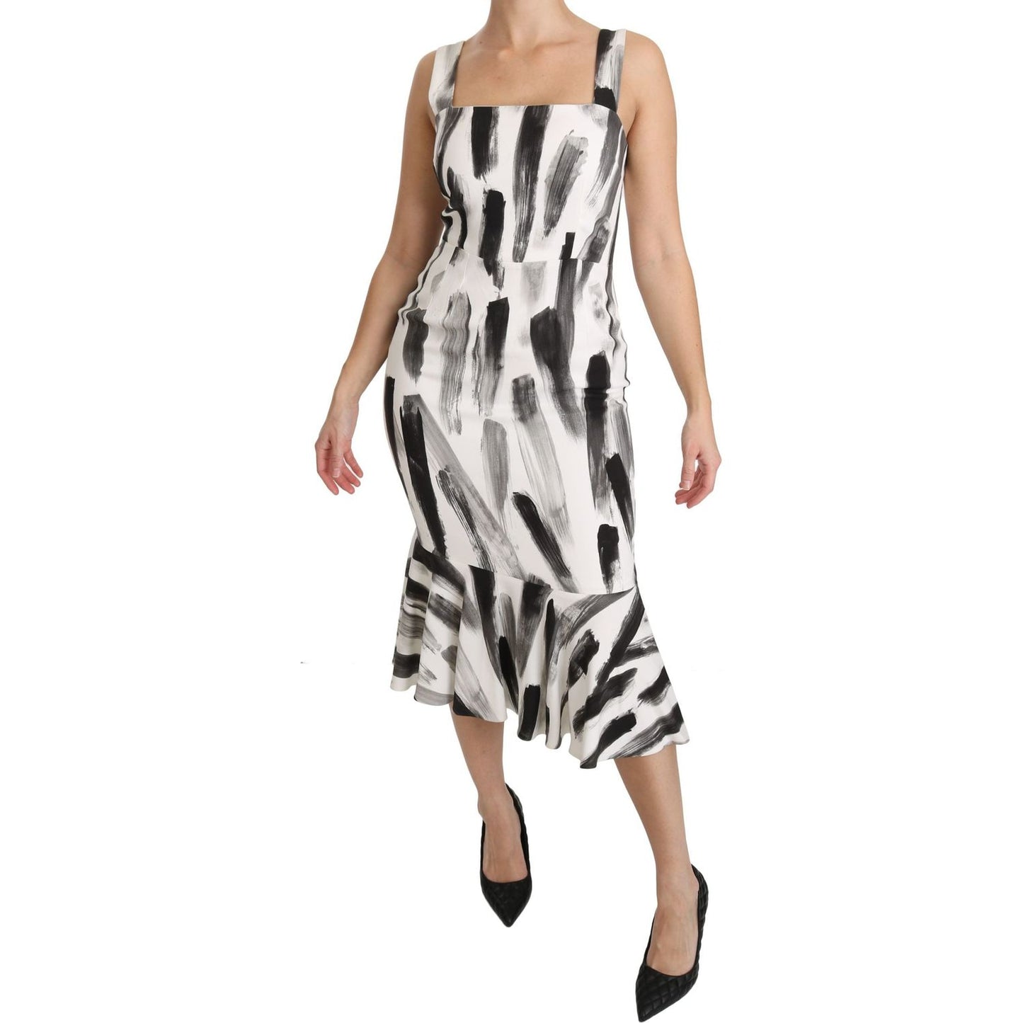 Dolce & Gabbana Chic Monochrome Sheath Midi Dress Dolce & Gabbana