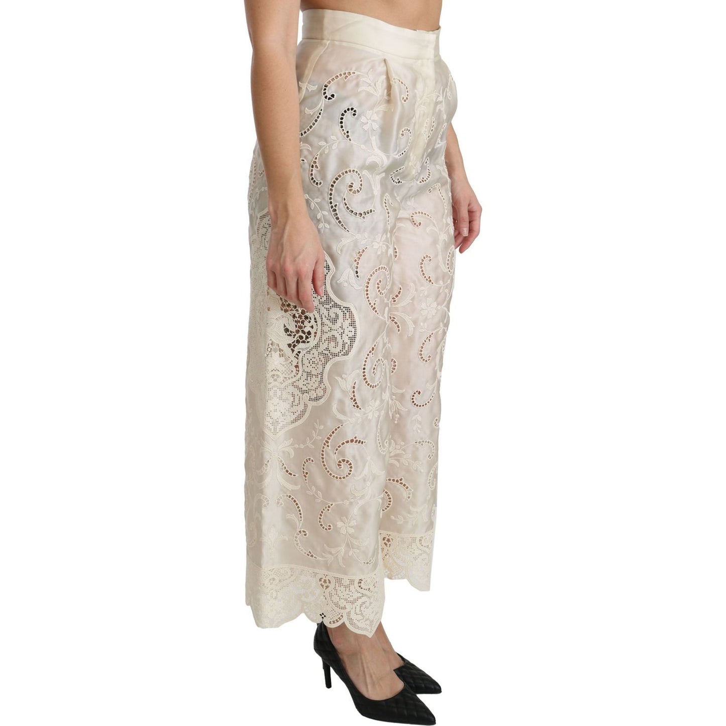 Dolce & Gabbana Elegant High Waist Palazzo Cropped Pants Dolce & Gabbana