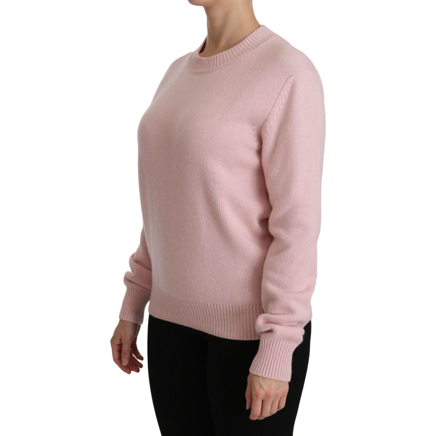 Dolce & Gabbana Cashmere-Blend Pink Crew Neck Sweater Dolce & Gabbana