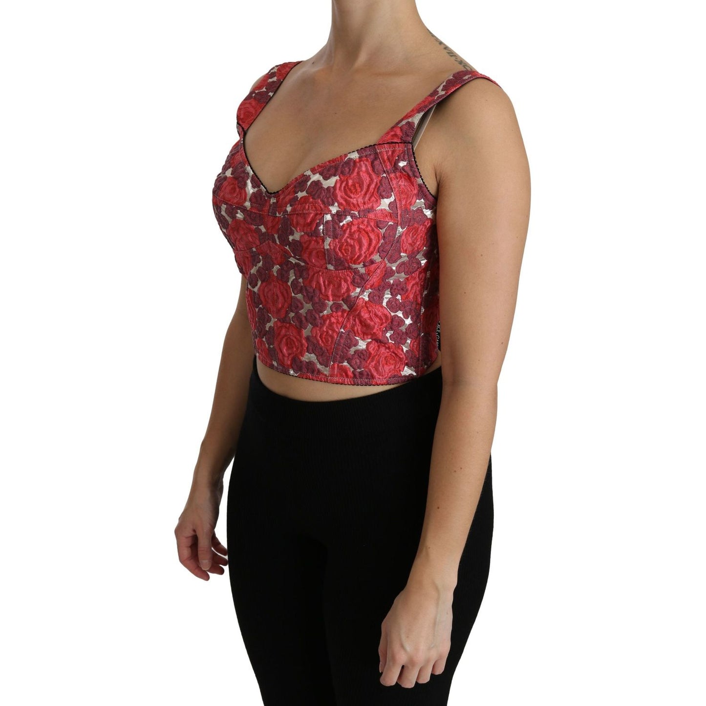 Dolce & Gabbana Elegant Floral Brocade Cropped Top Dolce & Gabbana