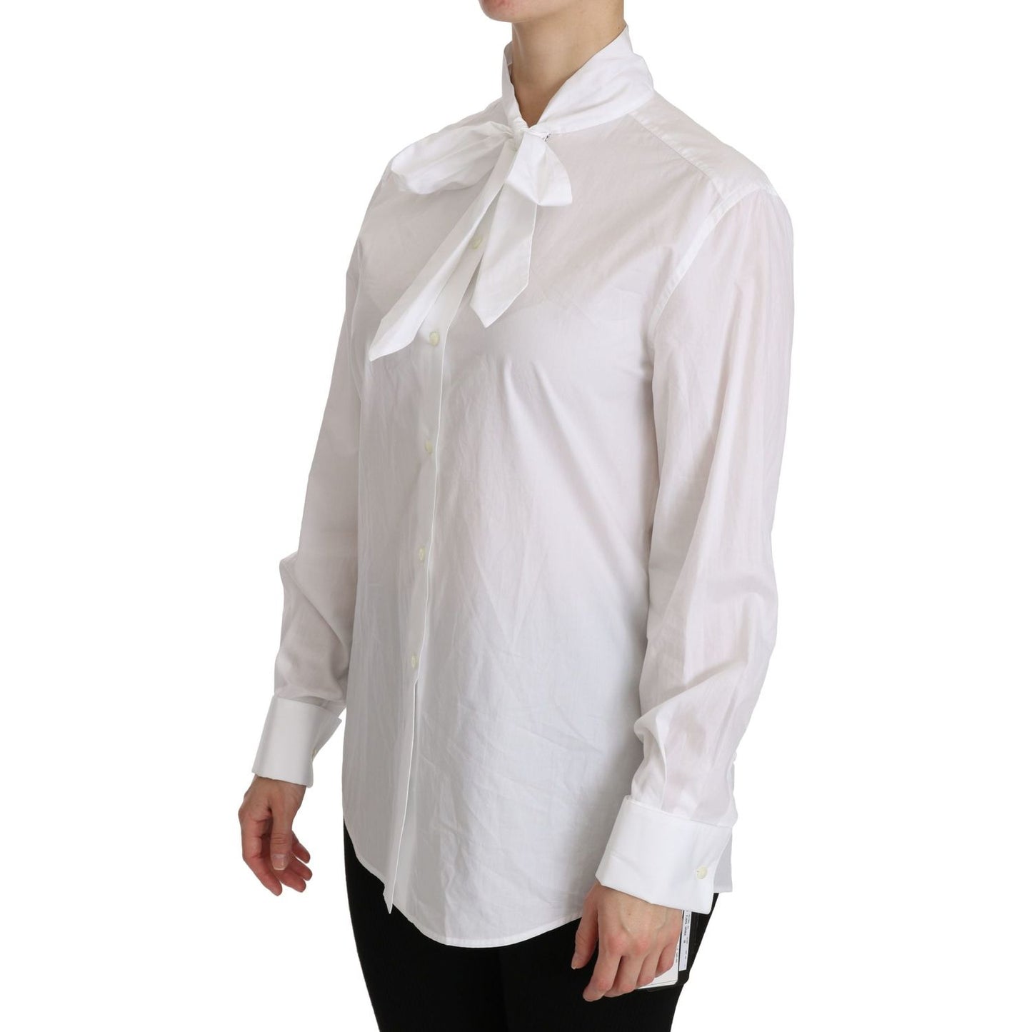 Dolce & Gabbana Elegant White Turtle Neck Polo Top Dolce & Gabbana