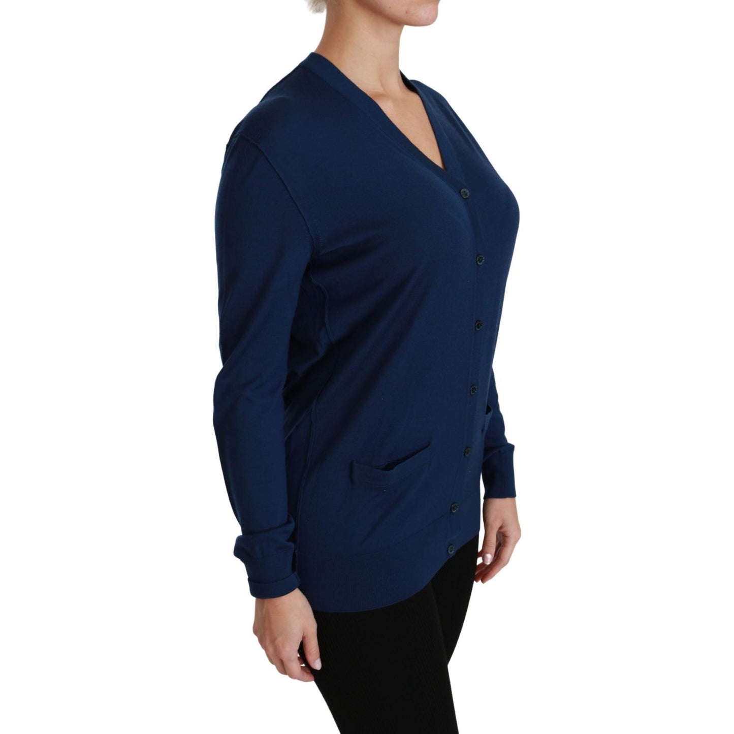 Dolce & Gabbana Elegant Blue Virgin Wool Cardigan Dolce & Gabbana