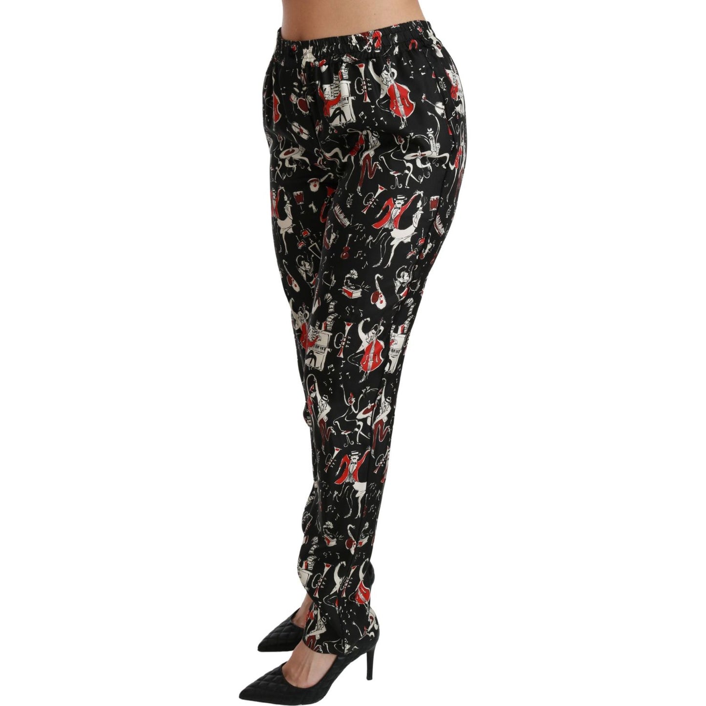 Dolce & Gabbana Sleek Silk Slim-Fit Mid-Waist Pants Jeans & Pants Dolce & Gabbana