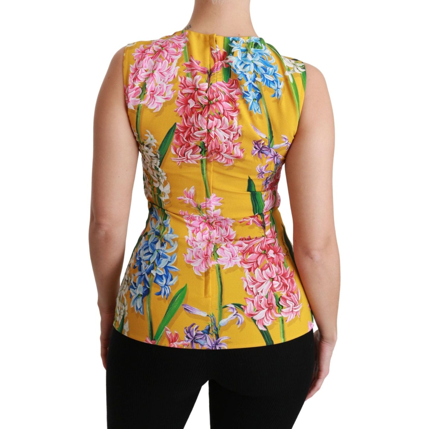 Dolce & Gabbana Sunshine Floral Crewneck Sleeveless Blouse Dolce & Gabbana