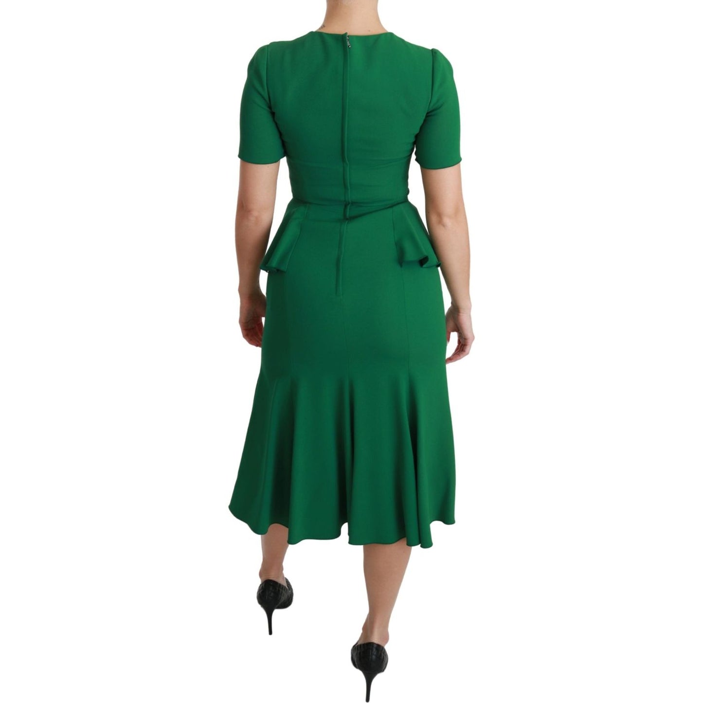 Dolce & Gabbana Enchanted Green Mermaid Midi Dress Dolce & Gabbana