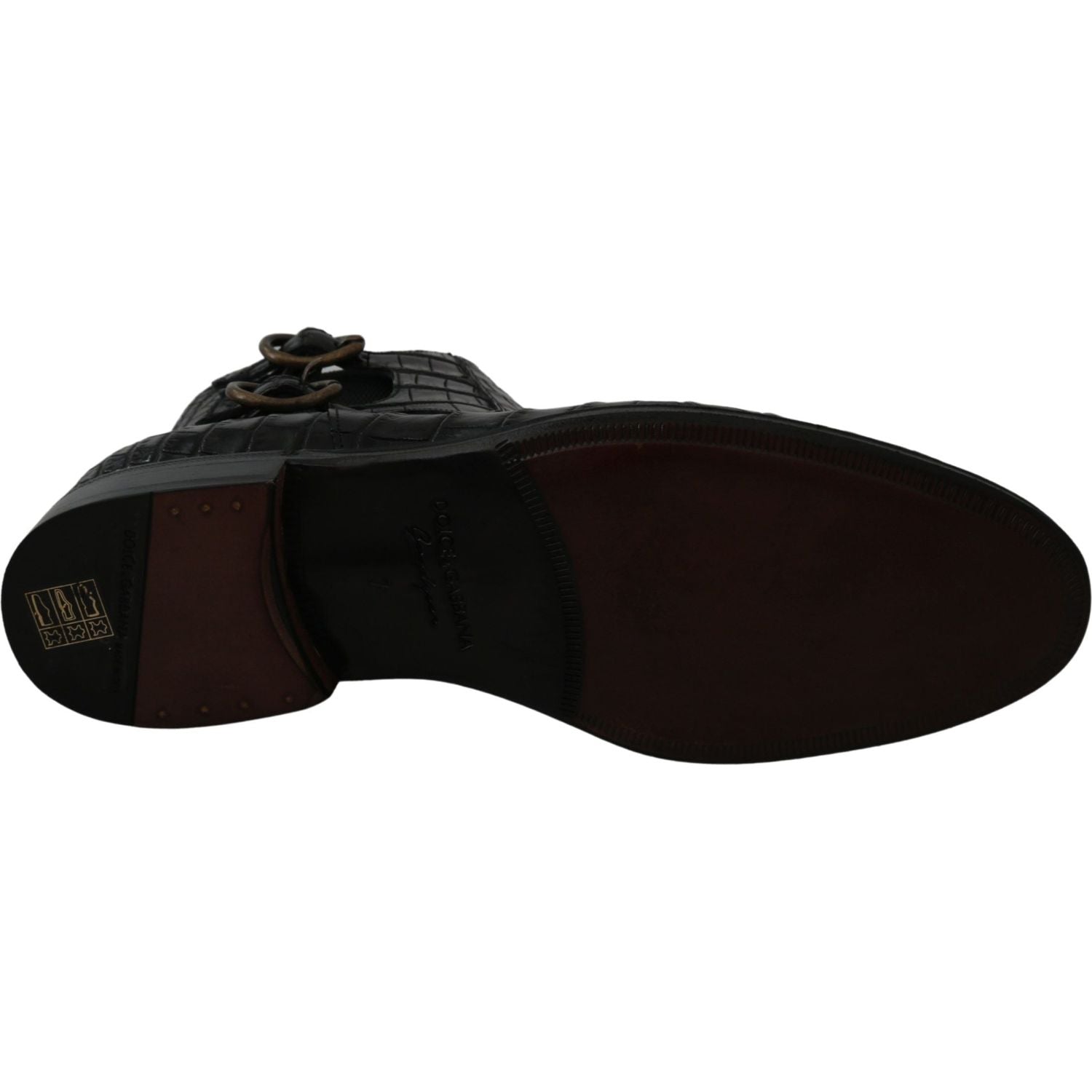 حذاء ديربي بروج أنيق من دولتشي آند غابانا مصنوع من الجلد الاستوائي