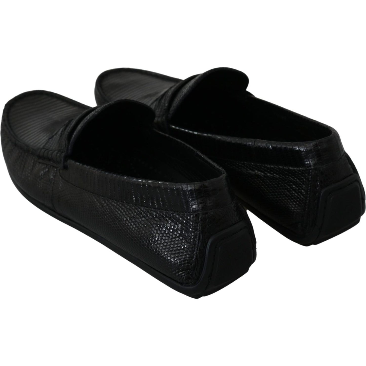 Dolce & Gabbana Exquisite Black Lizard Leather Loafers Dolce & Gabbana