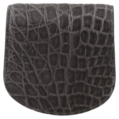 Dolce & Gabbana Gray Exotic Skin Condom Case Holder Pocket Wallet