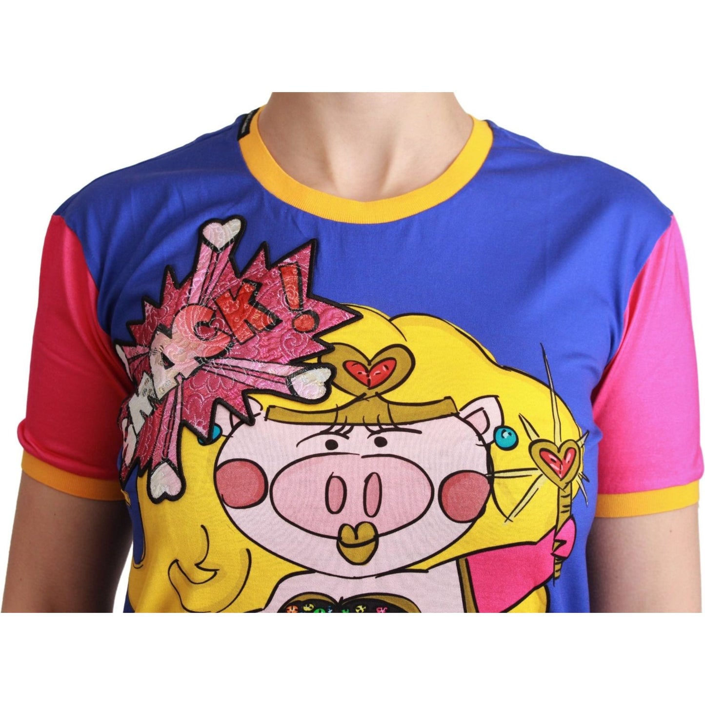 Dolce & Gabbana Chic Crewneck Cotton Tee with Supergirl Motive Dolce & Gabbana