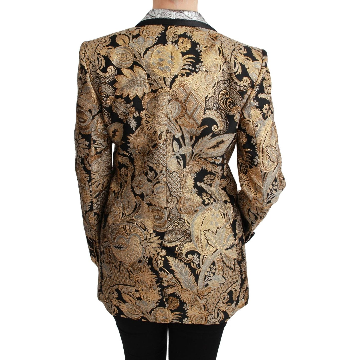 Dolce & Gabbana Elegant Gold Floral Jacquard Blazer Dolce & Gabbana