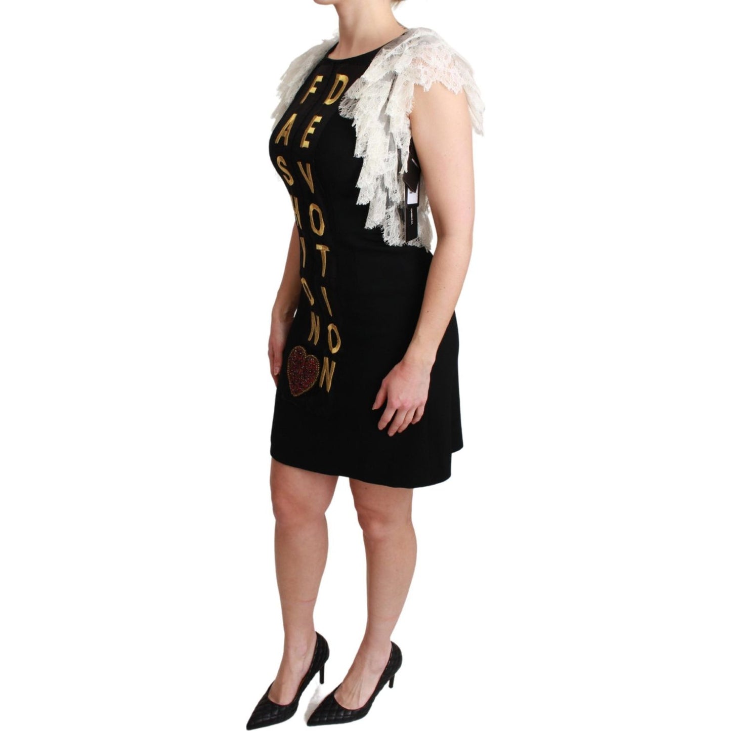 Dolce & Gabbana Chic Sleeveless Sheath Mini Dress with Lace Detail Dresses Dolce & Gabbana