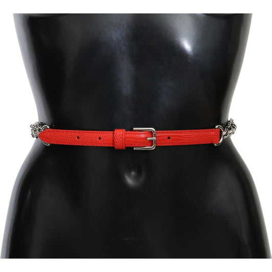 Dolce & Gabbana Elegant Floral Rose Waist Belt in Vibrant Red Belt Dolce & Gabbana