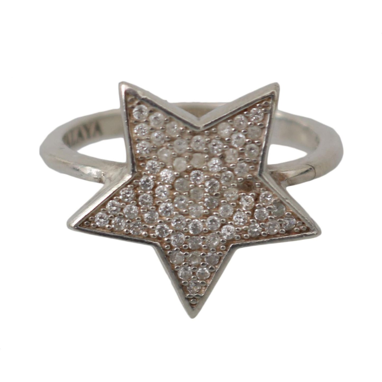 Nialaya Silver Womens Clear CZ Star 925 Ring Ring