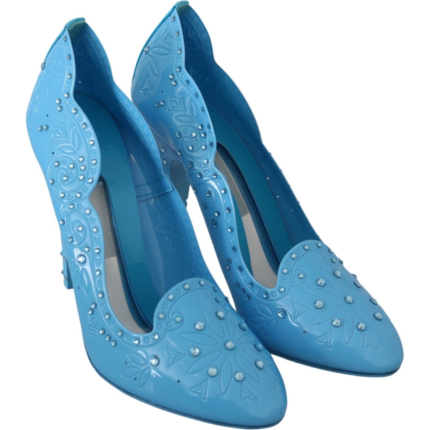 Dolce & Gabbana Crystal Embellished Blue Cinderella Pumps Dolce & Gabbana