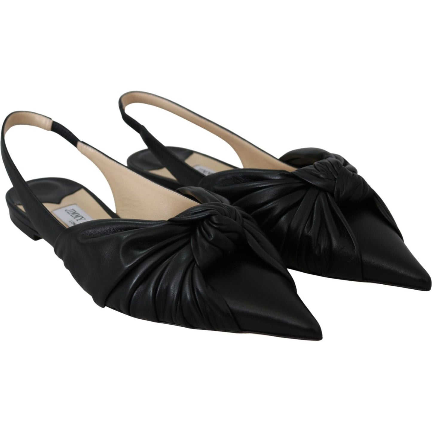 Jimmy Choo Elegant Pointed Toe Leather Flats Shoes Jimmy Choo