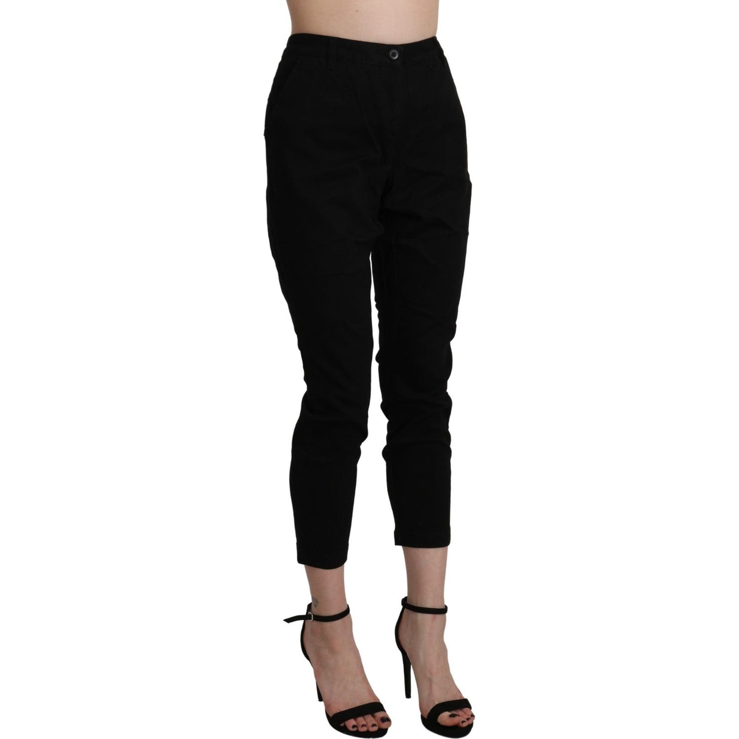 Acht Chic High Waist Cropped Black Jeans Jeans & Pants Acht