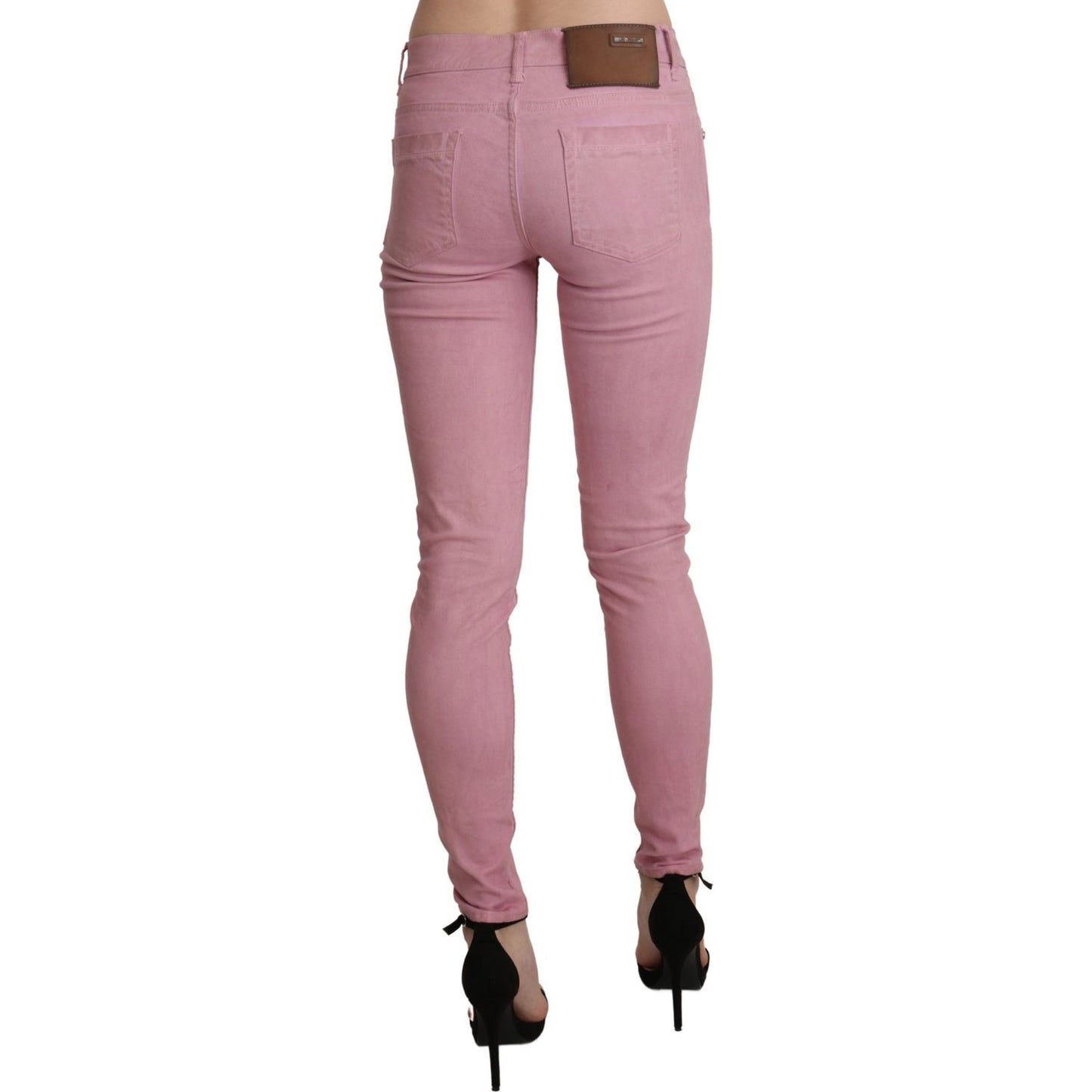 Acht Chic Pink Mid Waist Skinny Jeans Acht