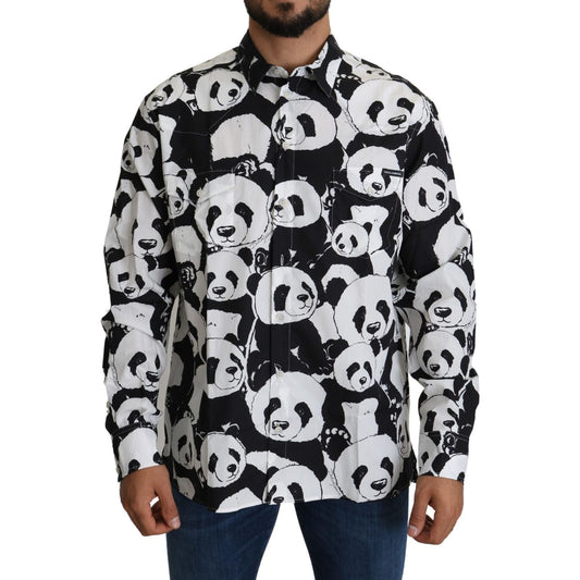 Dolce & Gabbana Panda Print Pure Cotton Shirt - Black White Dolce & Gabbana