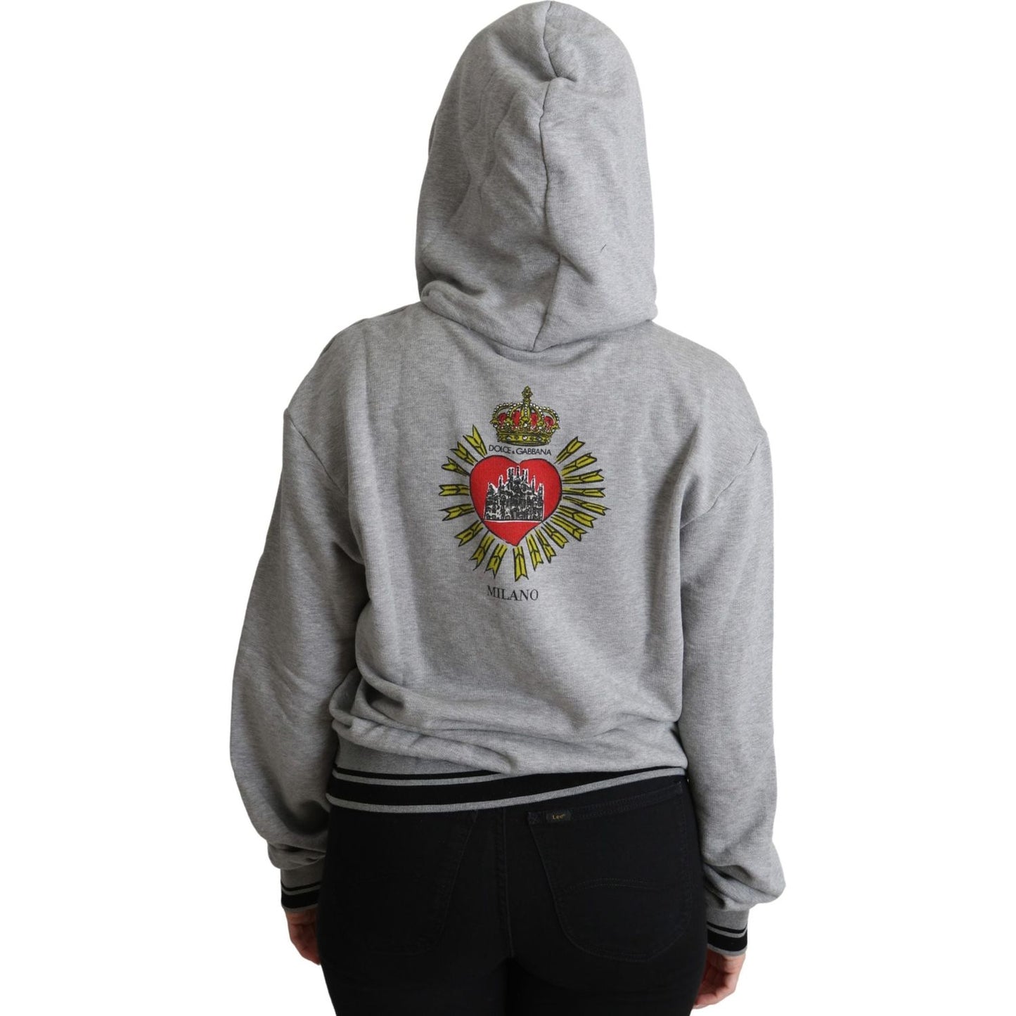 Dolce & Gabbana Exclusive Hooded Gray Cotton Sweater Dolce & Gabbana