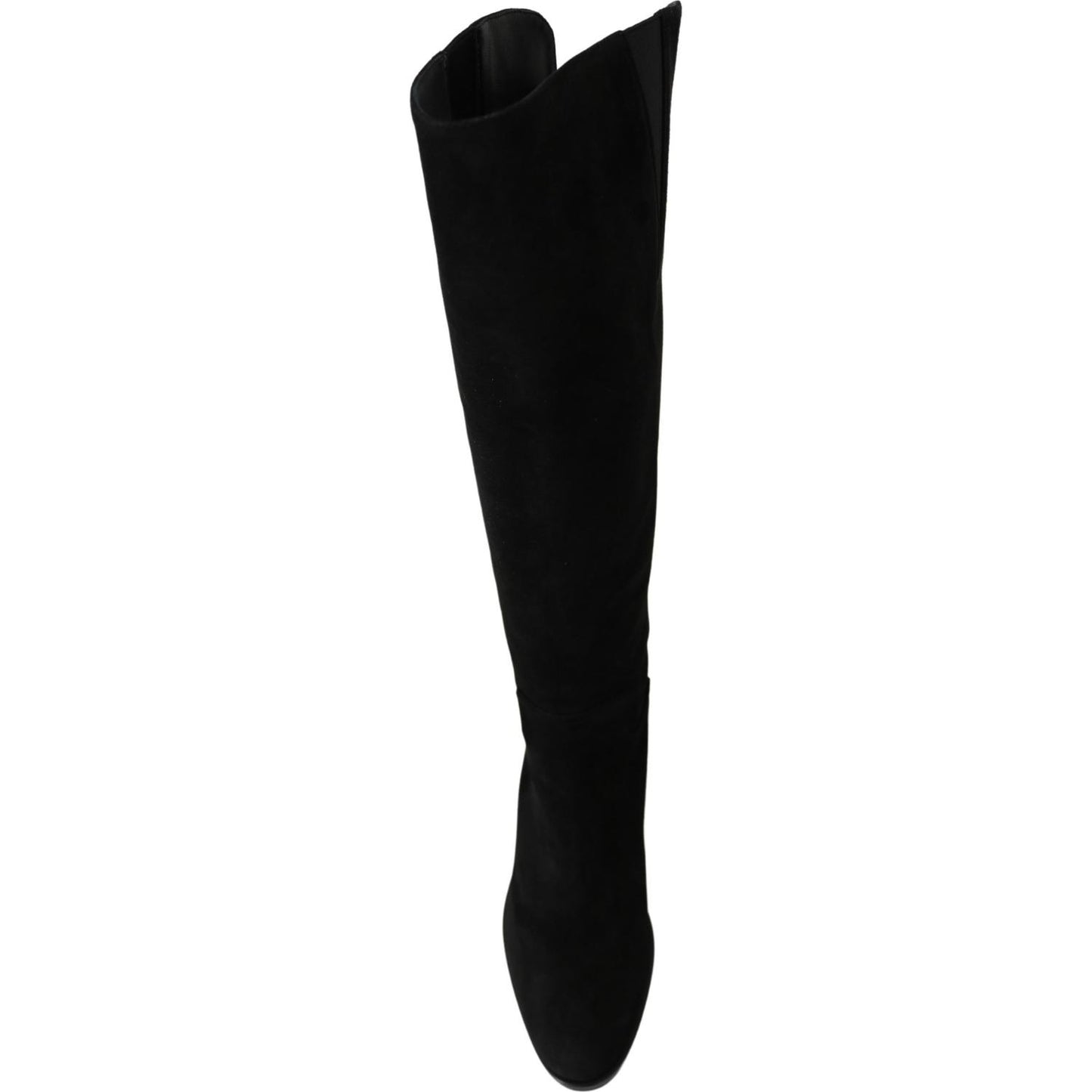 Dolce & Gabbana Elegant Black Suede Knee High Boots Dolce & Gabbana