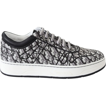 Jimmy Choo Silver Black Glitter Hawaii Sneakers