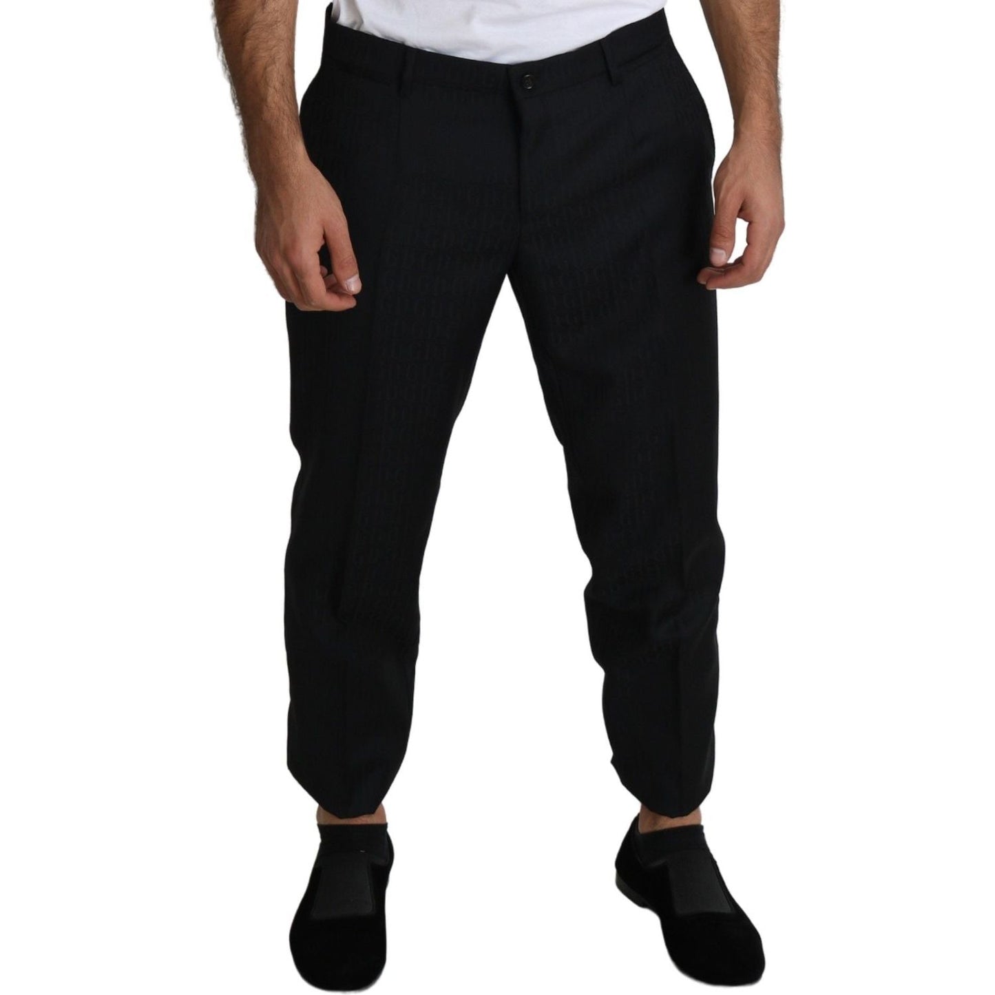 Dolce & Gabbana Black Wool Skinny Cropped Trouser Dress