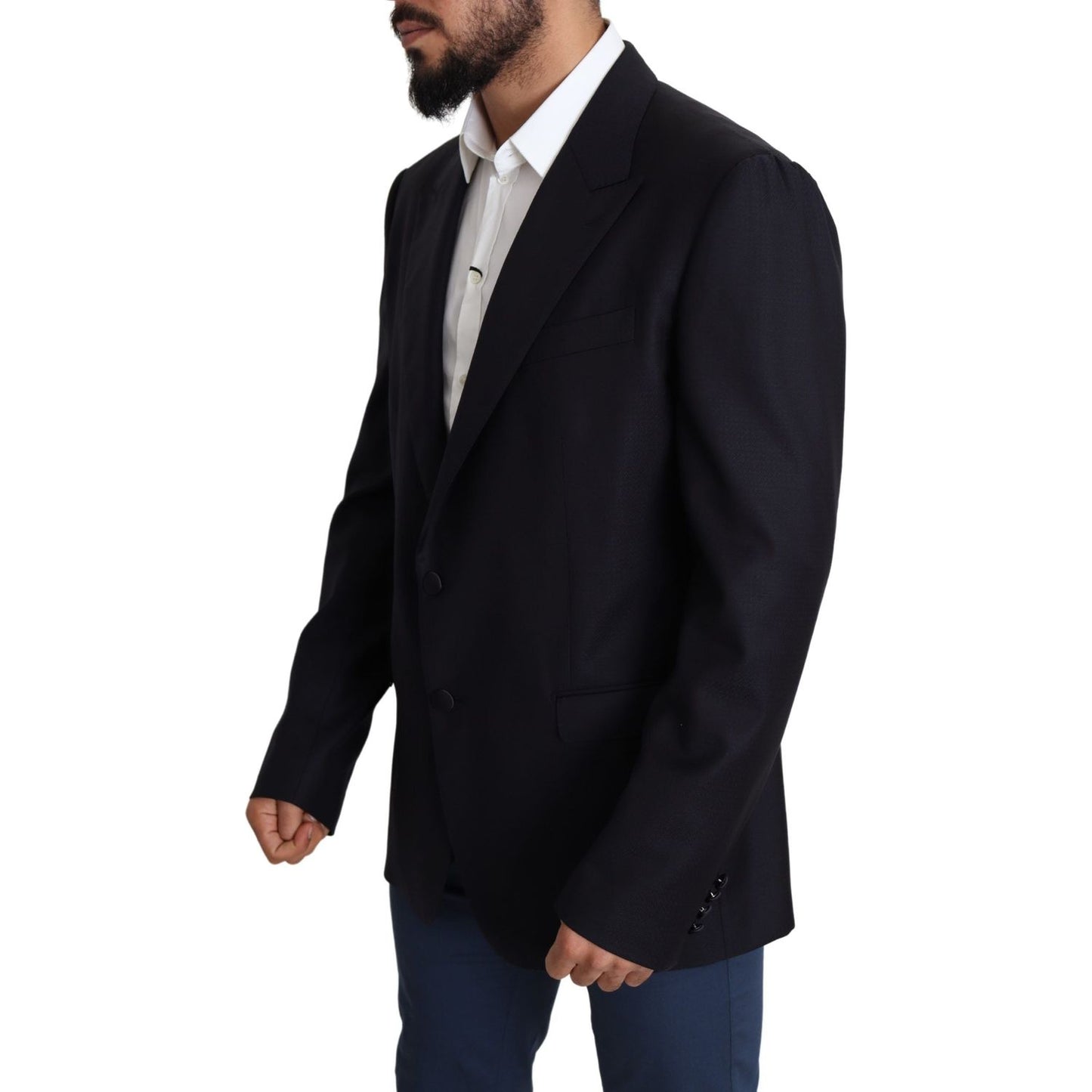 Dolce & Gabbana Elegant Black Virgin Wool Men's Blazer Dolce & Gabbana