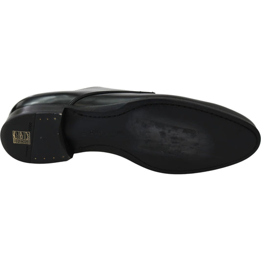 Dolce & Gabbana Elegant Black Leather Derby Shoes Dolce & Gabbana