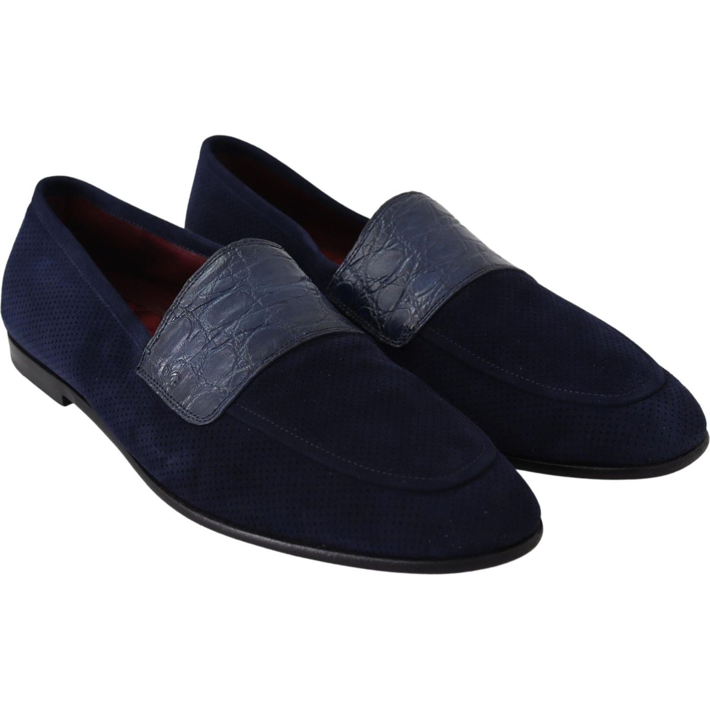 Dolce & Gabbana Elegant Blue Suede Leather Loafers Dolce & Gabbana