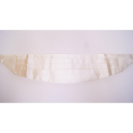 Dolce & Gabbana Elegant White Silk Cummerbund Dolce & Gabbana