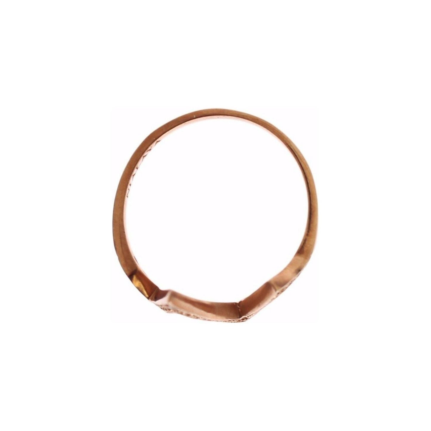 Nialaya Pink Gold 925 Silver Womens Clear Ring Ring