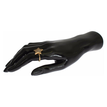 Nialaya Star Gold 925 Silver Womens Clear Ring