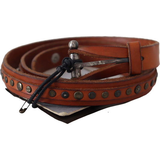 Scervino Street Elegant Leather Waist Belt in Brown Belt Scervino Street