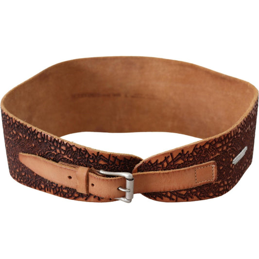 Scervino Street Elegant Brown Leather Fashion Belt Belt Scervino Street